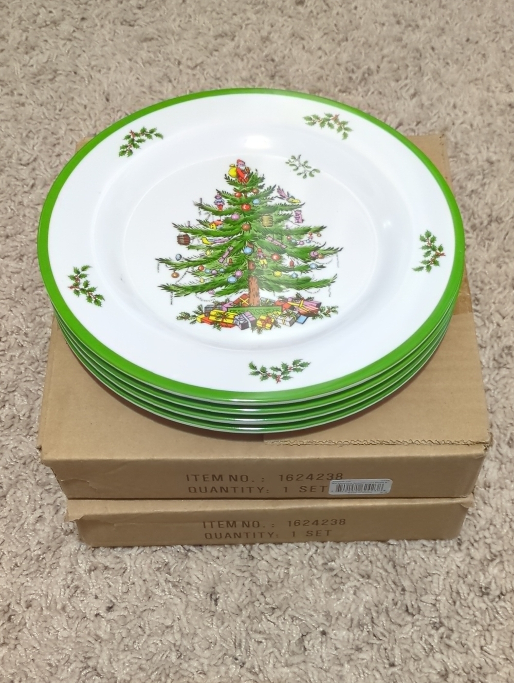 Set Of 12: Spode Christmas Tree Salad/Dessert Plates